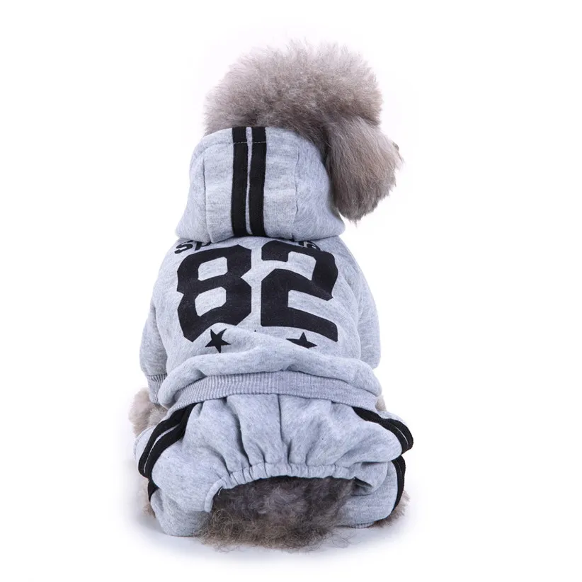 Прямая поставка Number82 полосатый спортивный костюм для собак Теплый хлопковый комбинезон для собаки зимняя одежда для щенков 80919