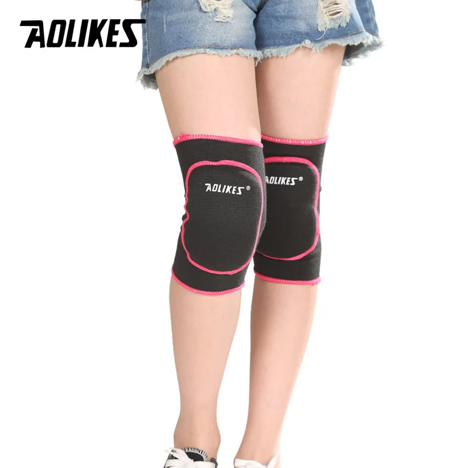 Aolikes 1 زوج أطفال الإسفنج نيبادس دعم رقصة الركبة منصات الركبة الرياضية كرة التنس رياضة الأطفال حماية الركبة