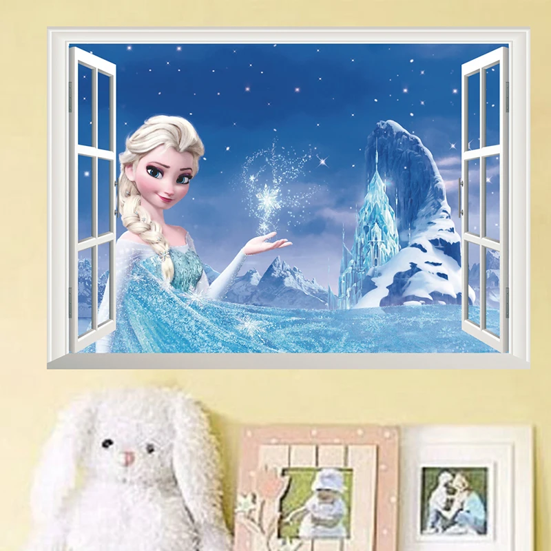 Kids 3D Wall Sticker Frozen 2 Puzzle Children Room Decoration Kindergarten Stickers Cartoon Pegatinas Autocollant Enfant Decor