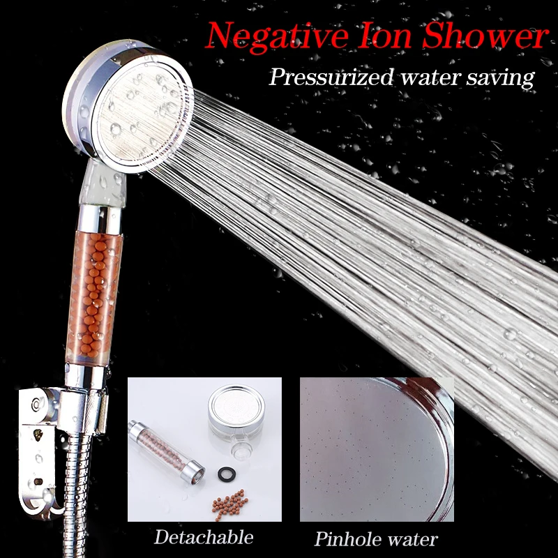 

Shower Head Handheld Water Saving Shower Head High Pressure Shower Head With Negative Ion Activated Ceramic Balls
