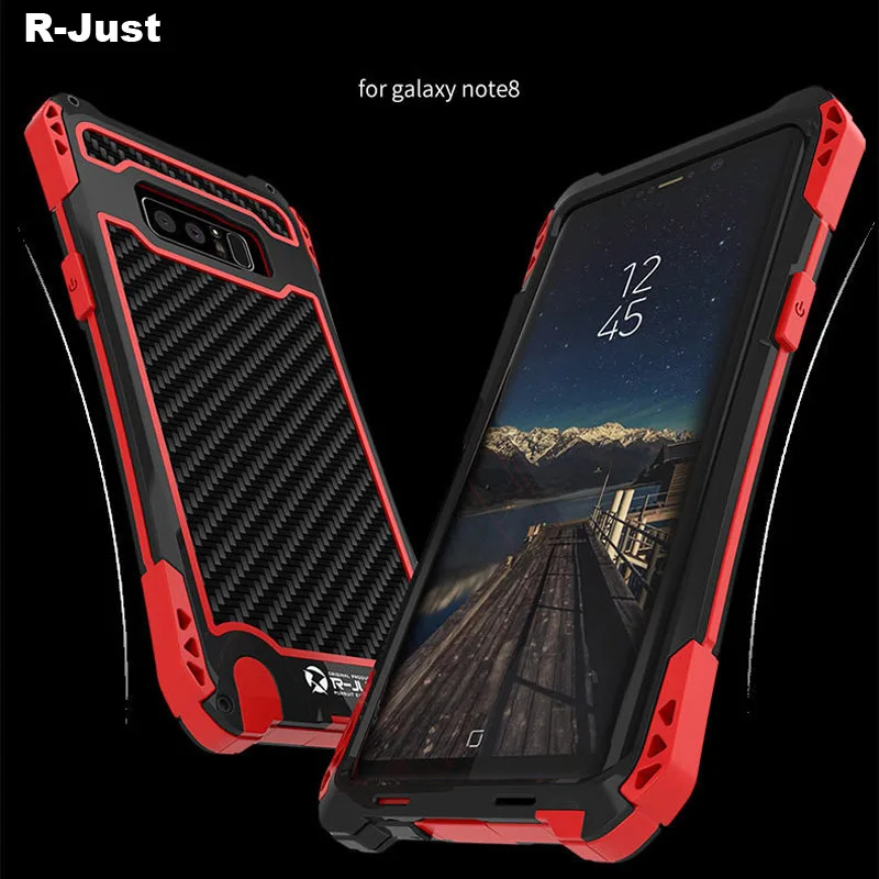 Note8 противоударный чехол оригинальный R Just металлический из углеродного волокна
