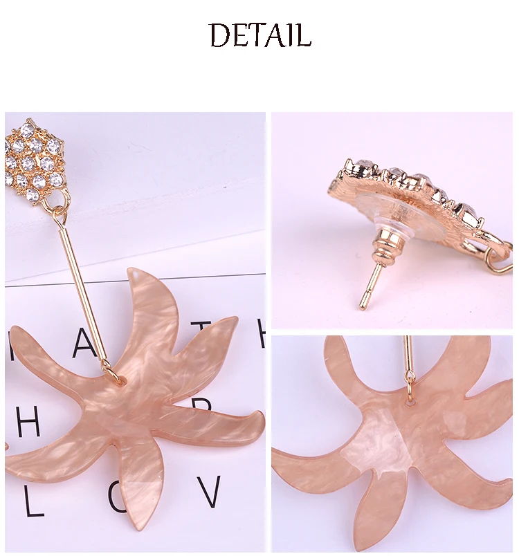 YUQINQIN Trendy Drop Earrings for Women 2018 Jewelry Long Resin Flower Earings Fashion Elegant Acrylic Dangling Wedding Earring (9)