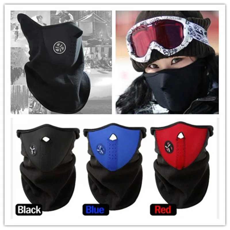 2Pcs Neoprene Neck Skiing Warm Half Face Mask Winter Veil Protect Face
