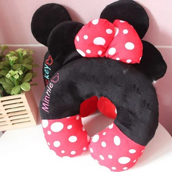 

Cute Soft Plush Cartoon Anime Character Mickey/minnie Head Neck Pillow U Shape Creative Portable Confortable Car Traveling Gift