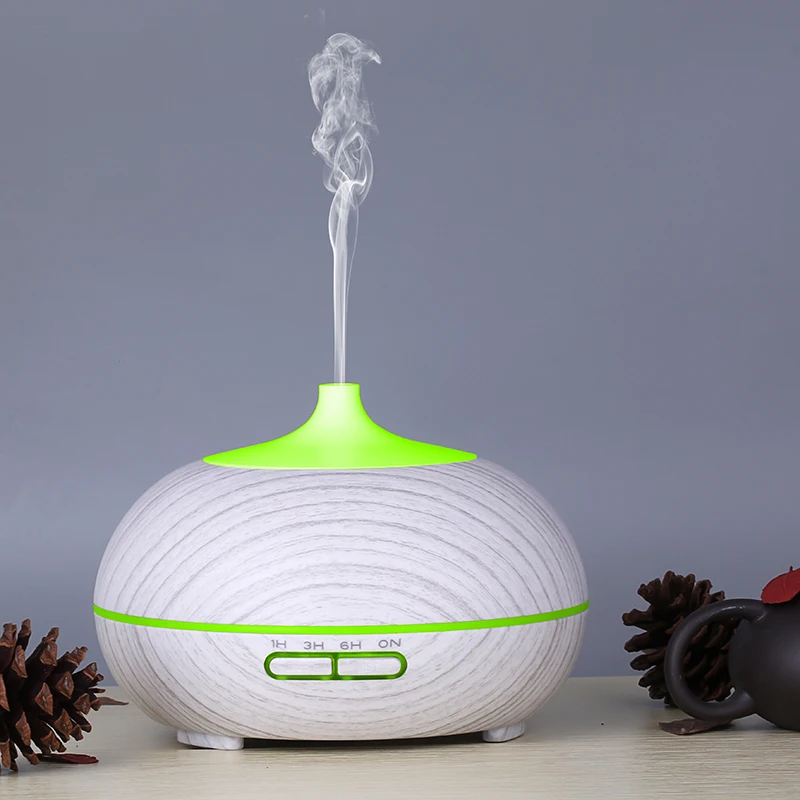 Billig Searide 400ML Ultraschall luftbefeuchter Aroma Diffuser Holz Korn LED Nacht Licht Elektro Ätherisches Öl Diffusor Aromatherapie