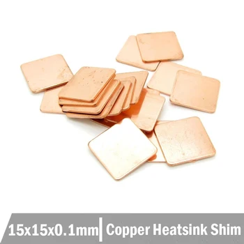 500pcs 15x15mm 0.1mm Copper Heatsink thermal Pad for Laptop GPU CPU VGA 15x15x0.1mm