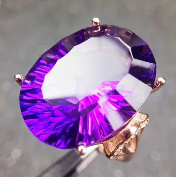 

Natural amethyst ring Men women rings Free shipping Natural real amethyst 925 sterling silver 11ct big gemstone #JC18070802