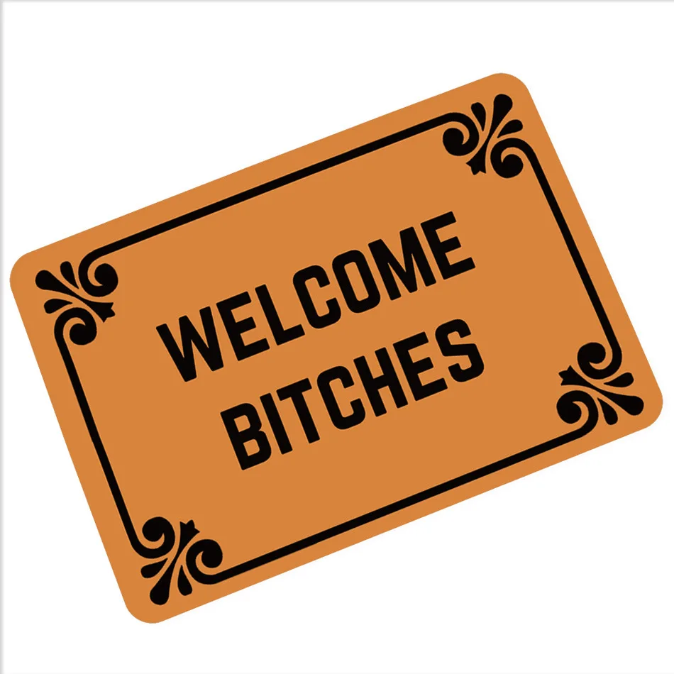 

Villain Welcome B*tches Carpets Hallway Humor Rubber Income Door Pad Funny Carpet Pad 360g Mats Oh No Not You Again