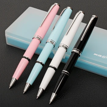 

Nice Silver Clip Rollerball Pen Black White Pink Blue for Choose 0.7mm Black Ink Refill Office Gift Pens School Supplies
