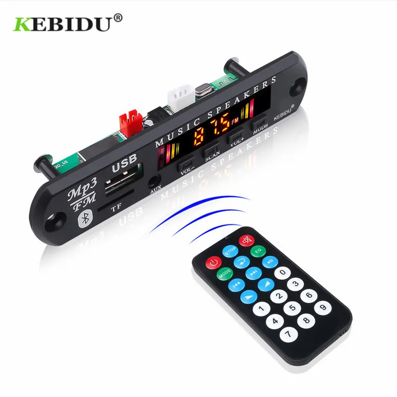 

KEBIDU MP3 WMA Decoder Board MP3 Player Car Audio USB TF FM Radio Module Wireless Bluetooth 5.0 5V 12V Remote Control For Car