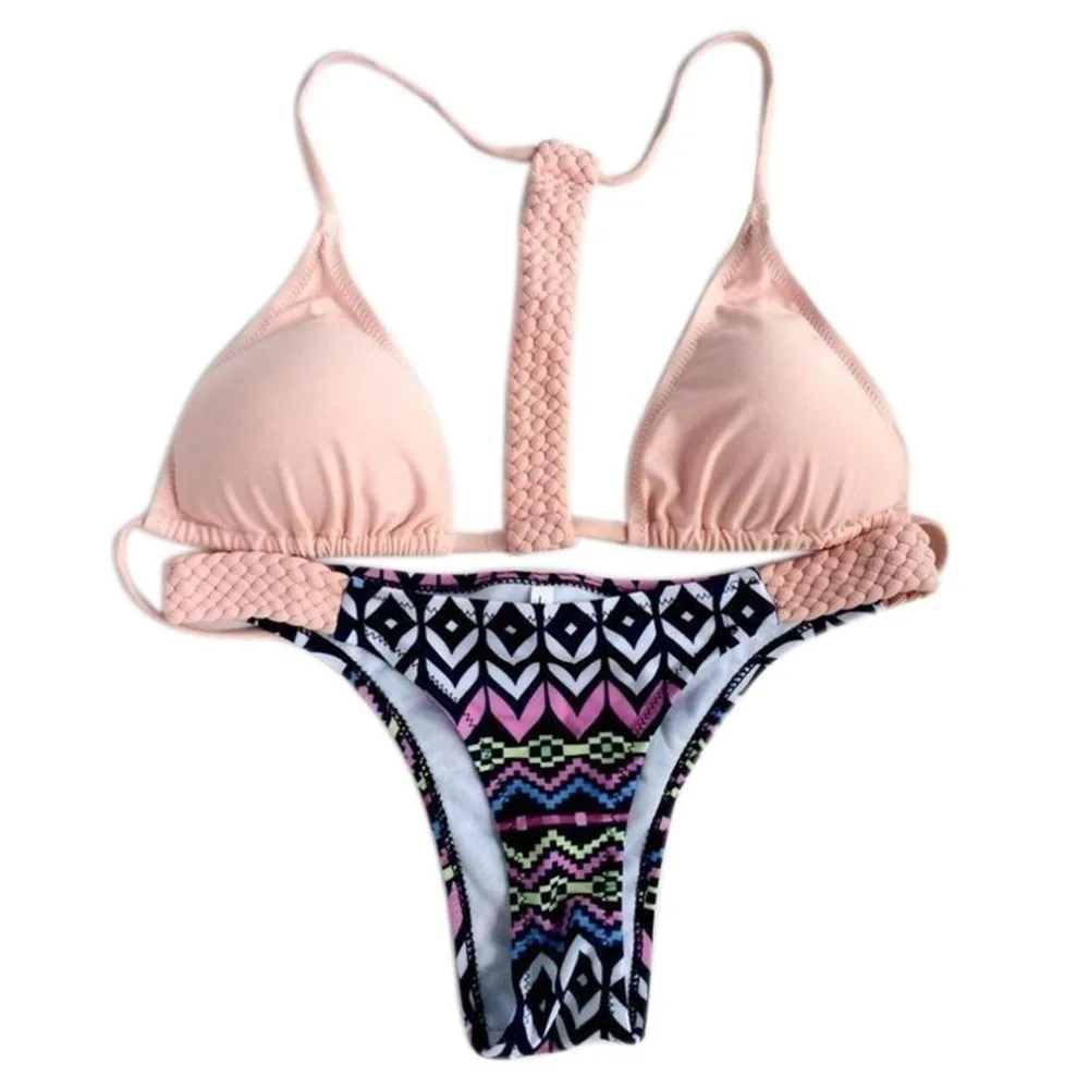 

2PCS/SET European American Sexy Women Bikini Set Summer Beach Bathing Suit Braided Design Ladies Swimsuit Swimwear