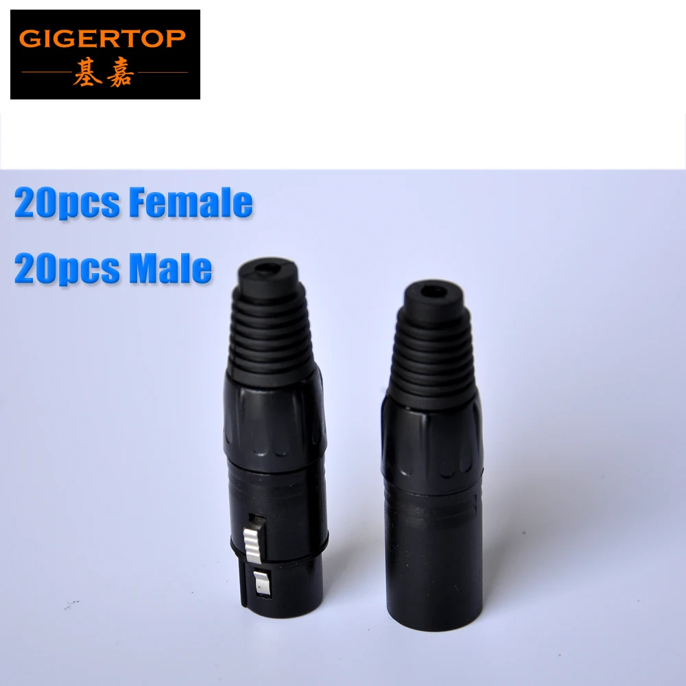 TP-C13 оптовая продажа 40 шт. 3 Pin DMX Клемма штекер черный цвет алюминиевая головка