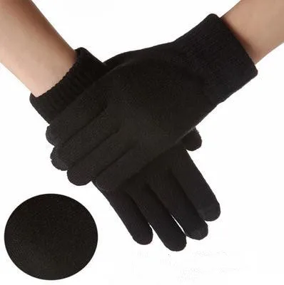 Высококачественные вязаные перчатки мужские и женские теплые варежки плюс бархатные Утепленные перчатки для сенсорных экранов шерстяные кашемировые унисекс перчатки зимние