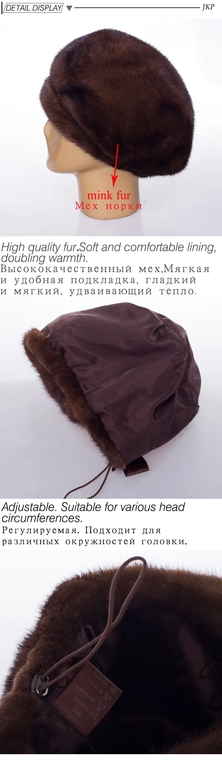 100%Natural Mink Fur Women's Hat Fashion Hat Women's Solid Cap Bomb Cap Women's Warm Earmuffs Discount Winter Hot DHY18-18
