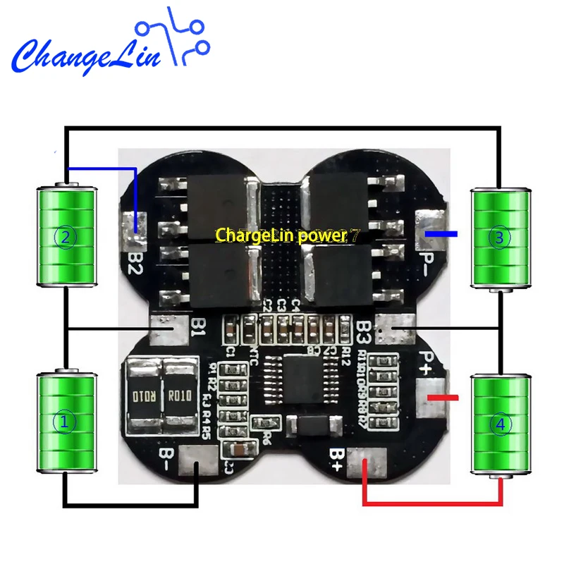 

4S 18650 Lipo Polymer Lithium Battery Pack Protection Board BMS PCM 14.8V 16.8V Li-ion Cell with temperature protection NTC 20A