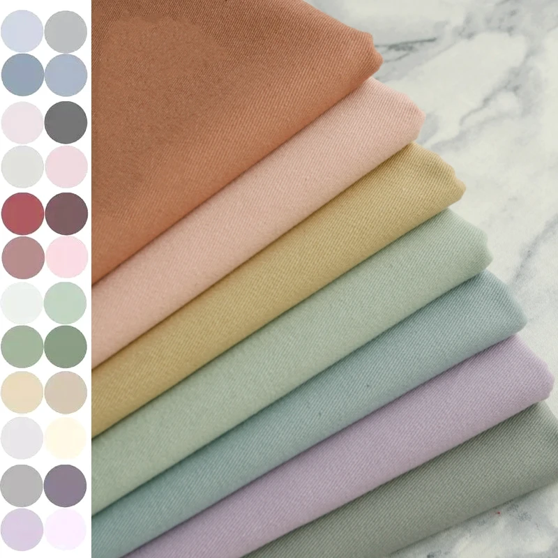 

150x50cm Morandi Solid Color Twill Cotton Fabric DIY Children's Wear Cloth Make Bedding Quilt Decoration Home 390-410g/m