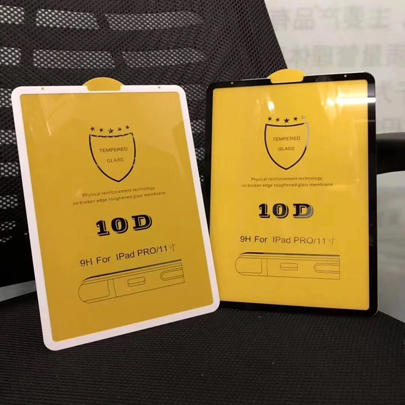 

10D Screen Protector Tempered Glass Film For Apple iPad Pro 9.7 2018 Pro 10.5 Pro 11 Full Cover Ultra-thin 10D Protective Film