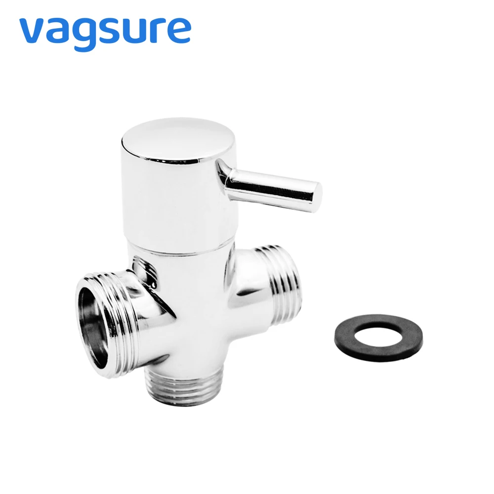 3 Way Brass Chrome Faucet Bidet Shower Diverter Shower Head Arm Diverter T Connector 2 Functions Faucet Valve for Shower Mixer 3 Way Brass Chrome Faucet Bidet Shower Diverter Shower Head Arm Diverter T Connector 2 Functions Faucet Valve for Shower Mixer