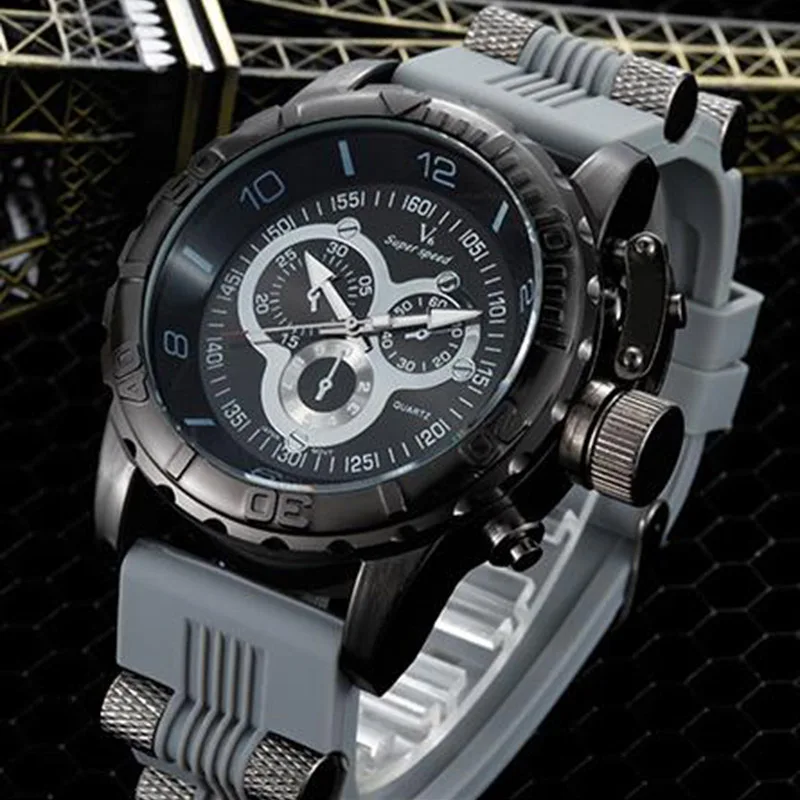 

4 Color Men's Creative Wristwatch Fashion Silicone Men Watches 3 Dials Cool Leisure Sport WristWatch Clock For Husband Gift  XYY