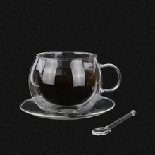 220 мл чашки кофе высокого качества Новая arrivaldouble стены чашка ручной работы термостойкость чай с молоком чашки с ручкой