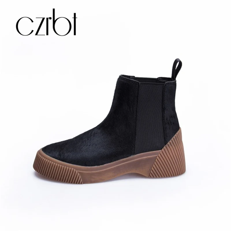 

CZRBT 2018 shoes women's new horsehair anti-skid wear-resistant women's shoes full leather leopard print women's boots