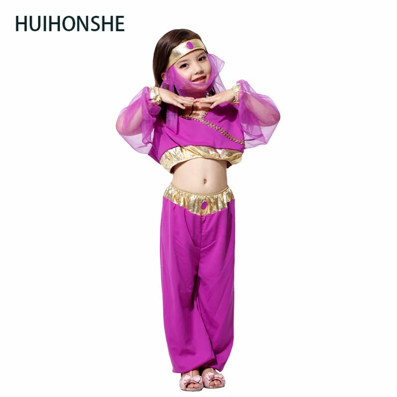 Фото HUIHONSHE Арабская принцесса детская одежда индийские женские костюмы на Хэллоуин