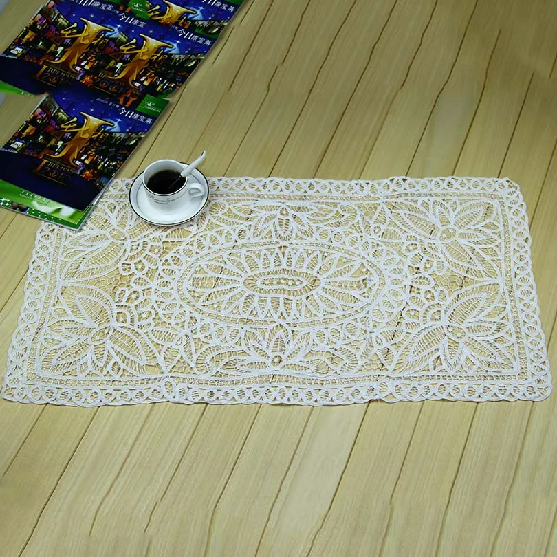 

QUNYINGXIU Tabelcloth Crocheted Tuscany Lace Table Rectangular Handmade Floral Exquisite Table Cover 16*36 inch = 40.6*91.5 cm