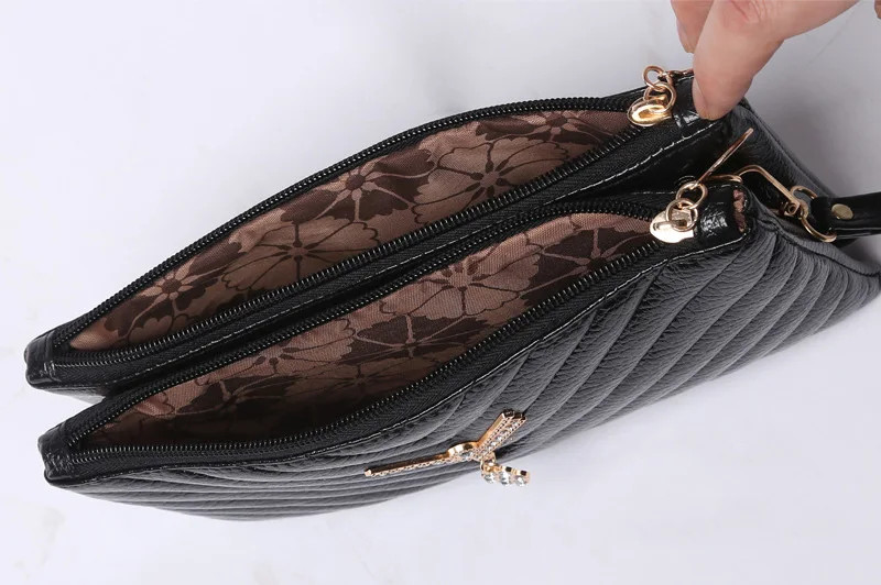 Women Diamond Lattice Messenger Bag Wristlet Strap PU Leather Long Wallet Luxury Designer Famous Brand Women Shoulder Messenger Bags (7)