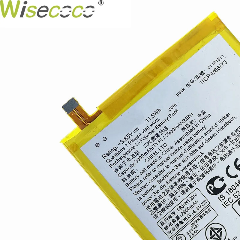 Новый оригинальный аккумулятор WISECOCO 3000 мАч C11P1511 для телефона Asus ZenFone 3 ZenFone3 Ze552kl