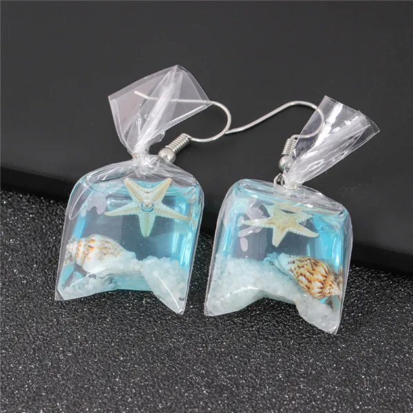

Unique Design Acrylic Starfish Conch Pearl drop earrings Whimsy Exaggerated Natural Flower Earrings for Women Summer Ocean Gift