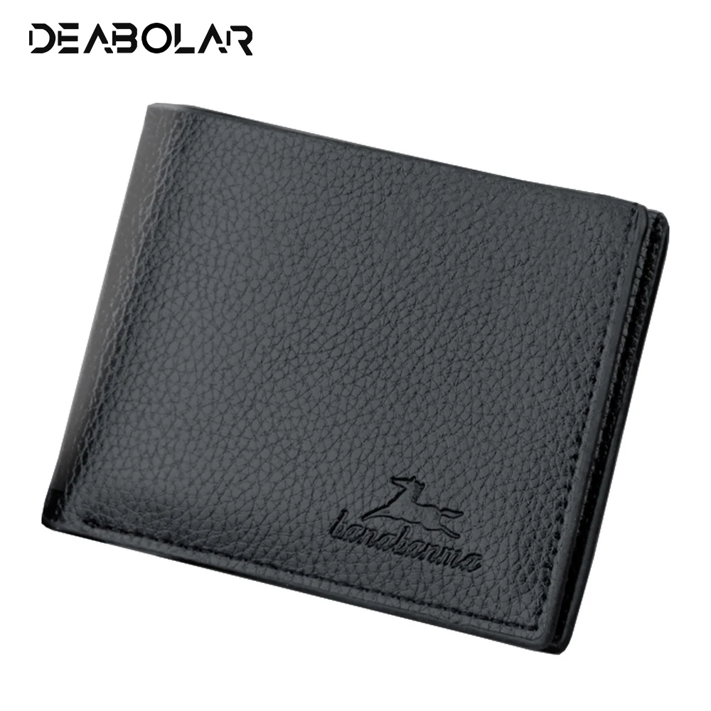 

Casual Men's Solid Luxury Wallets PU Wallet Two Folding Male Purse Credit Card Holder Solid Color Short Slim Purse Money Wallet