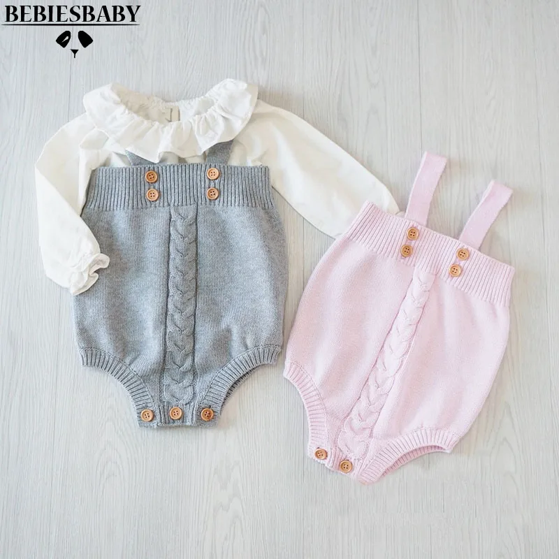 

2018 cute baby girls jumpsuits infant rompers baby Toddler Overalls Button Rompers Princess Kids Clothes new arrival Rompers