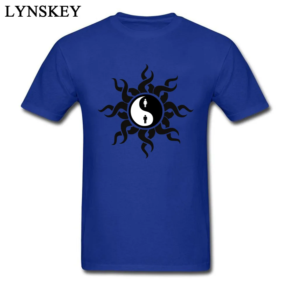Crewneck All Cotton T Shirt for Men Print Summer Tops Tees Short Sleeve Faddish Tribal Yin Yang Man Woman Customized Clothing Shirt Tribal Yin Yang Man Woman blue