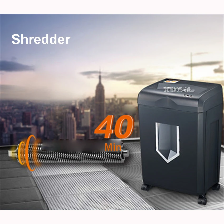318 220V Cross Cut Paper Credit Card Shredder Draw Out 18 Liter 