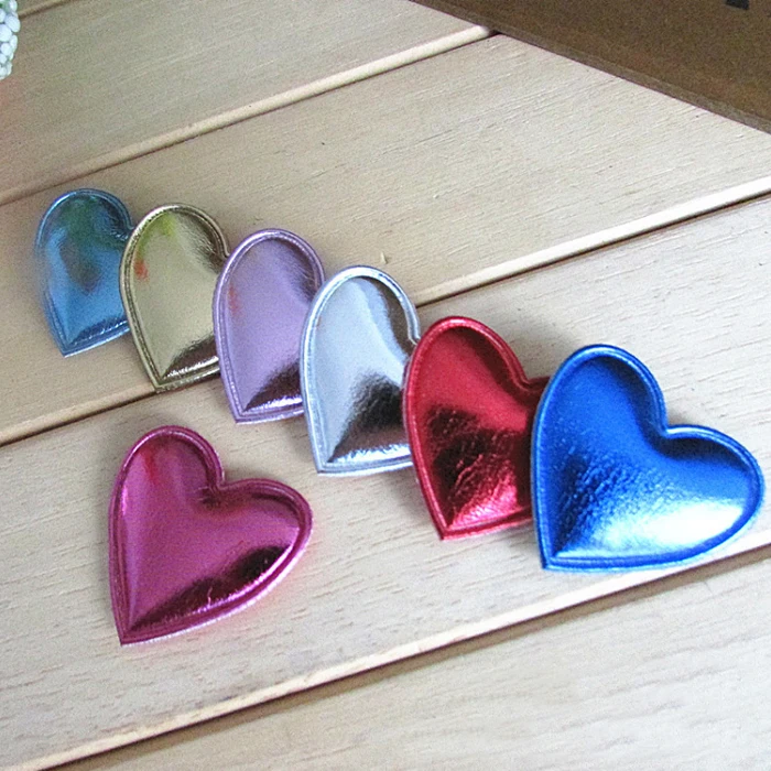 

heart glitter multi color Appliques non-woven for clothes Sewing Supplies diy craft ornament scrapbook party hair accessories Wh