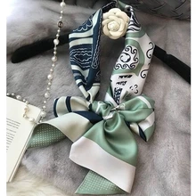 Высший сорт длинный шелковый шарф Обертывания шейный платок для женщин дамы идеальный подарок