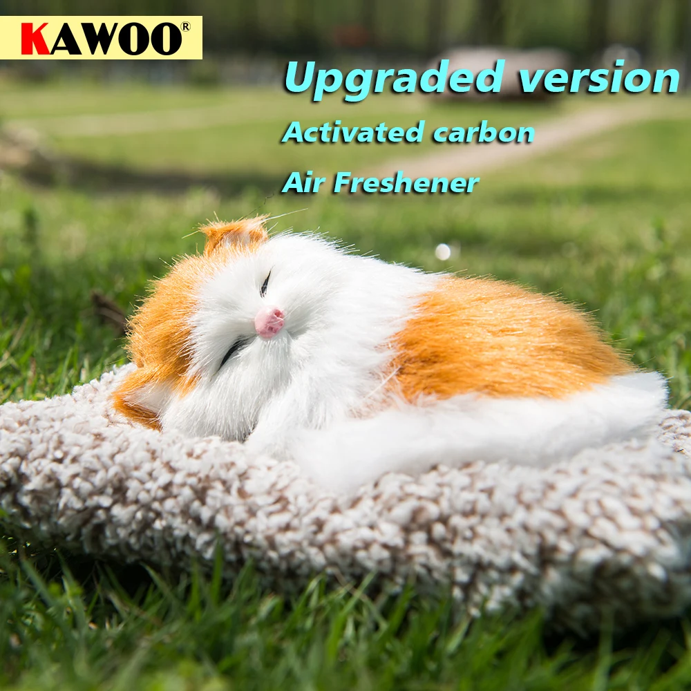 

Car Ornament Auto Air Freshener styling Plush Activated Carbon Simulation Cute Lazy Sleeping Cats Car Dashboard Decor Decoration