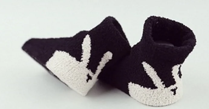 Милые махровые носки с когтями корейские толстые зимние носки нескользящие носки для маленьких детей - Цвет: black