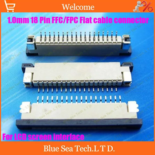 

Free Shipping 20pcs FPC/FFC connector cable socket 18 pin 1.0mm connector for LCD screen interface of DVD/MP3/PDA/Phone ect.ROHS
