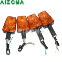 Motorbike Turn Signal Luz Traseira Frente 4 pcs Âmbar Blinker Luz Para ETZ MZ 250/251 Motocicleta 12 v Filamentos de Lâmpada luz indicadora