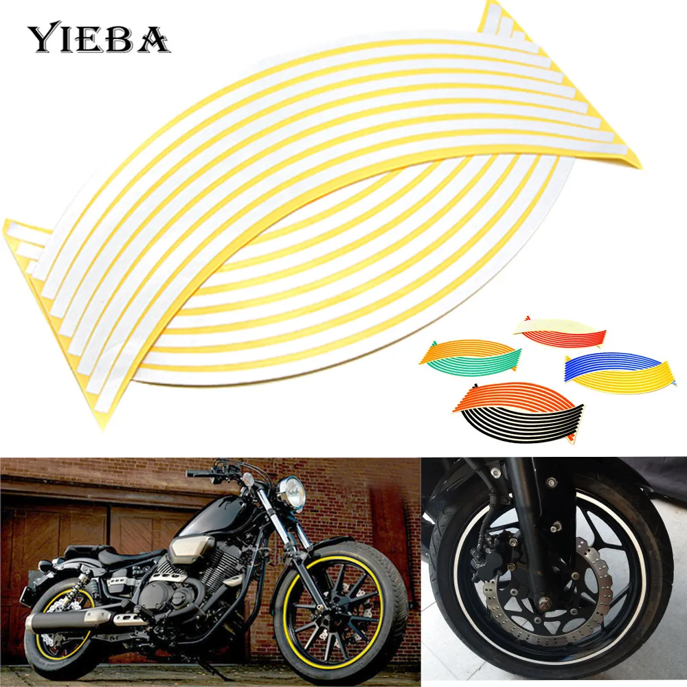 Motorcycle Wheel Stickers Reflective Rim Stripe Band Bike Car FOR YAMAHA FZ09 MT-09 FZ07 MT-07 FZ-10 MT-10 Tmax 500 Tmax530 R1