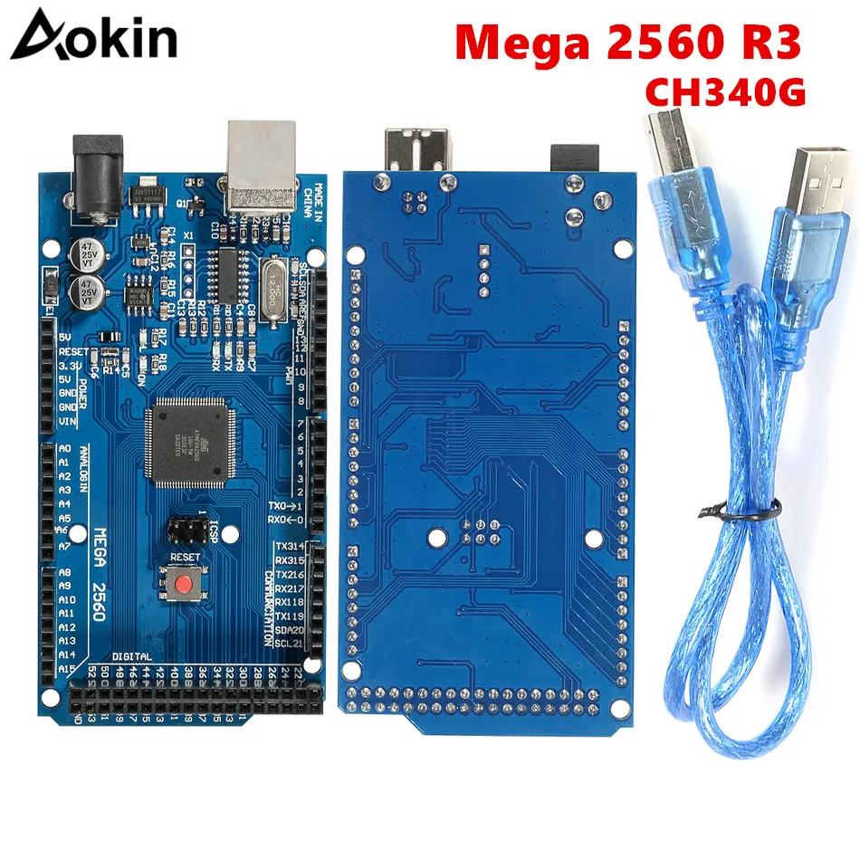 Плата Mega 2560 R3 Mega2560 REV3 для Arduino MEGA2560 ATmega2560 16AU CH340 CH340G с совместимым USB