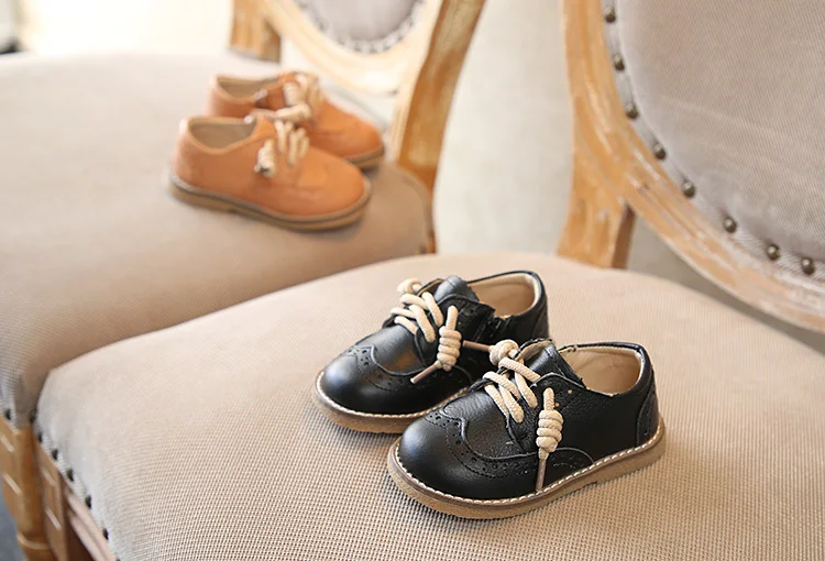 Демисезонная детская Свадебная обувь из натуральной кожи, нескользящая школьная обувь для мальчиков, Корейская версия, британский стиль, для детей 1-8 лет