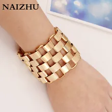 Новые Модные Браслеты Бижу для женщин, аксессуары золотого цвета, сплав, браслеты-манжеты, массивные ювелирные изделия