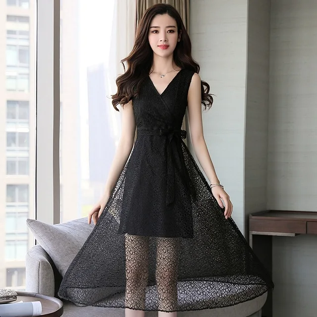 Soirée noir V Sexy Col Longue Robe Nouvelle Manches De Dentelle vert Robes Sans 2018 D'été Clubwear Plage Beige OwRxqR8