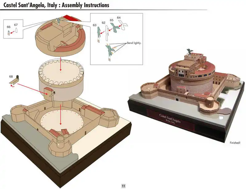 Castel Sant Angelo, Италия Ремесло Бумажная модель Архитектурной 3D Развивающие игрушки DIY ручной работы игра-головоломка для взрослых