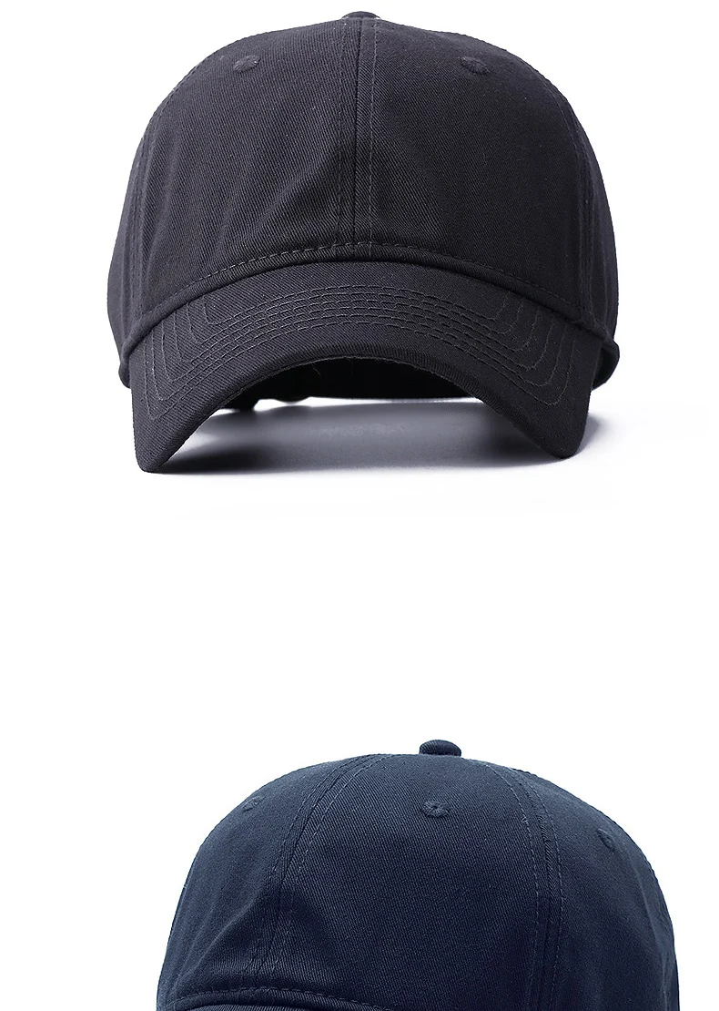 Большой размер, дизайнерская Высококачественная мягкая хлопковая кепка, Регулируемая Мужская черная бейсболка с большой окружностью головы 54-65 см
