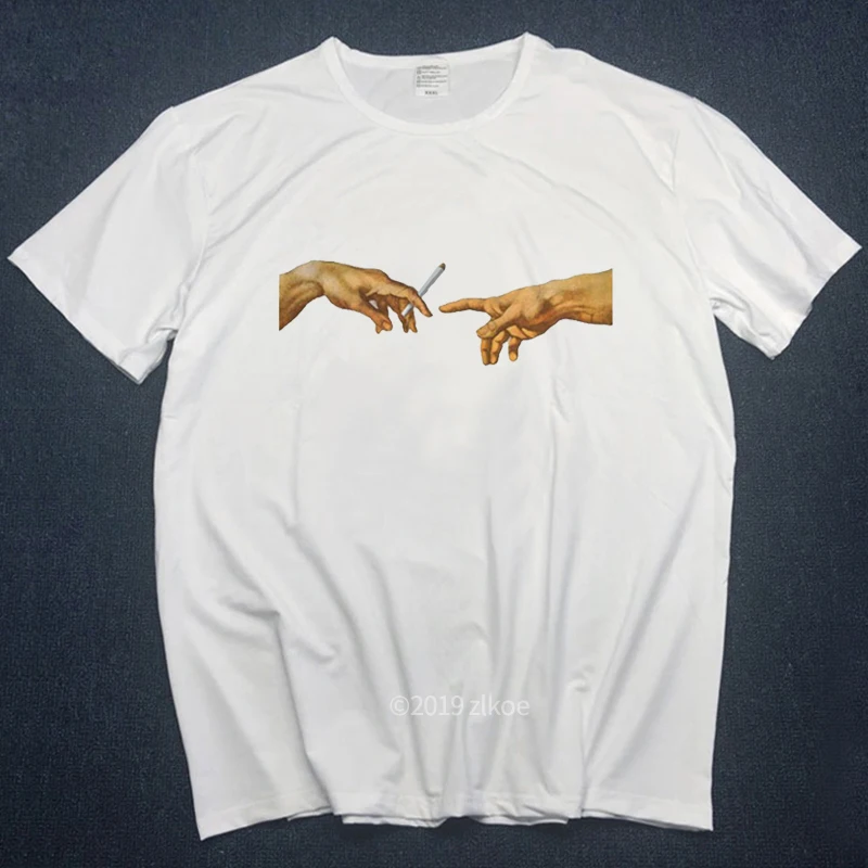 

MICHELANGELO t-shirts men t shirts women Funny Print Tshirt Men summer Hip Hop 100% Cotton Streetwear Tee Shirt Homme Tops tees