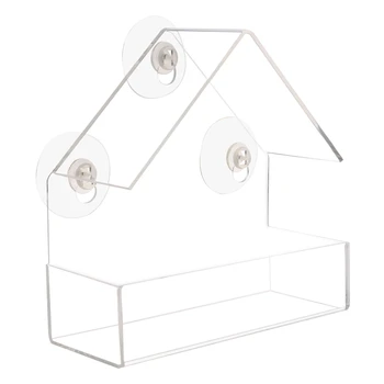 

Clear House Window Bird Feeder Birdhouse With Suction Outdoor Garden Feeding New W215