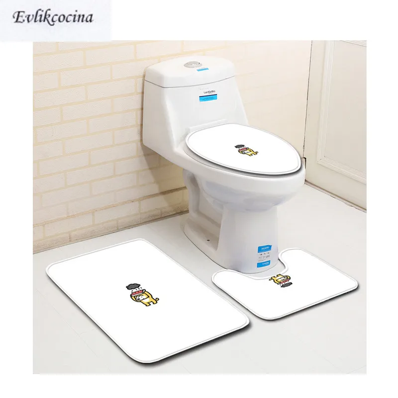 Free Shipping 3pcs Bear Under Rain Banyo Paspas Bathroom Carpet